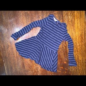 Pippa & Julie Navy Blue Striped Peplum Soft Cotton